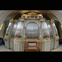 Stockholm, Hedvig Eleonora kyrka, Orgel (beleuchtet) mit Spieltisch