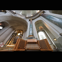 Stockholm, Hedvig Eleonora kyrka (Hauptorgel), Allen-Spieltisch perspektivisch