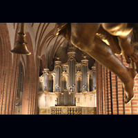 Stockholm, Domkyrka (S:t Nicolai kyrka, Storkyrkan), Orgel von der Kanzel aus gesehen