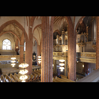 Stockholm, Domkyrka (S:t Nicolai kyrka, Storkyrkan), Blick von der Seitenempore zur Orgel und in den Dom