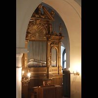 Stockholm, Deutsche St. Gertruds-Kirche (Düben-Orgel), Blick von der Düben-Orgel zur Juno-Orgel
