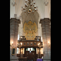 Stockholm, Deutsche St. Gertruds-Kirche (Düben-Orgel), Orgelempore der Düben-Orgel