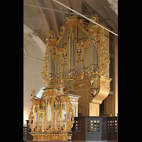 Stockholm, Deutsche St. Gertruds-Kirche (Juno-Orgel), Düben-Orgel, von der Juno-Orgelempore aus gesehen