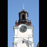 Stockholm, Domkyrka (S:t Nicolai kyrka, Storkyrkan), Turmspitze mit Uhr