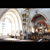 Stockholm, Engelbrekt Kyrka, Blick von der Kanzel zur Orgel