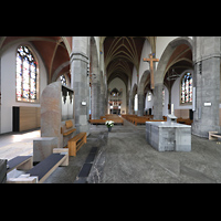Viersen, St. Remigius (Chororgel), Blick vom Chorraum auf die Chor- und hauptorgel