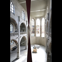 Kln, Jesuitenkirche / Kunst-Station St. Peter, Seitlicher Blick von der Orgelempore in die Kirche