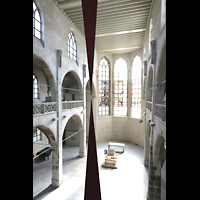 Kln, Jesuitenkirche / Kunst-Station St. Peter, Seitlicher Blick von der Orgelempore in die Kirche