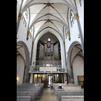 Köln, Antoniter Citykirche (ev.), Innenrazum in Richtung Orgel