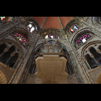 Köln, Basilika St. Gereon (Kryptaorgel), Orgelempore von unten