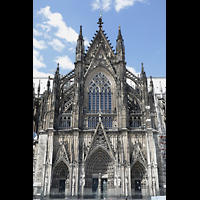 Kln, Dom St.Peter und Maria (Chor- / Marienorgel), Fassade des sdlichen Querhauses mit Richter-Fenster (2002-2007) aus 11.263 farbigen Quadraten