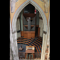 Kln, Dom St.Peter und Maria (Chor- / Marienorgel), Blick vom sdstlichen Triforium auf die Querhausorgel und den Zentralspieltisch