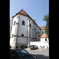 Regensburg, Stiftskirche Unserer Lieben Frau zur Alten Kapelle ('Alte Kapelle'), Chor von Nordosten von der Spelchergasse