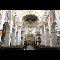 Regensburg, Stiftskirche Unserer lieben Frau zur Alten Kapelle, Innenraum in Richtung Chor