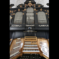 Passau, Stadtpfarrkirche St. Paul, Spieltisch mit Orgel