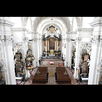 Passau, Studienkirche St. Michael (ehem. Jesuitenkirche), Blick von der Orgelempore in die Kirche