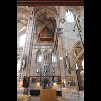 Nürnberg (Nuremberg), St. Lorenz, Südliche Chorwand mit Stephanusorgel
