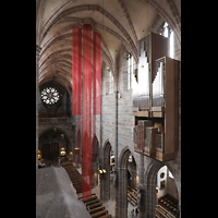 Nürnberg (Nuremberg), St. Lorenz (Truhenorgel), Blick vom Chorumgang zur Laurentiusorgel und zur Hauptorgel