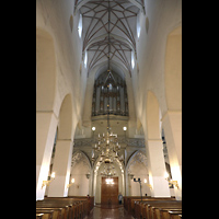 Tallinn (Reval), Oleviste Kirik (Olai-Kirche), Innenraum in Richtung Orgel