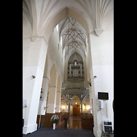 Tallinn (Reval), Oleviste Kirik (Olai-Kirche), Seitklicher Blick vom Altar zur Orgel