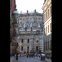 Dresden, Kathedrale Ss. Trinitatis (ehem. Hofkirche), Ansicht von der Augustusstrae von Sdosten