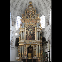 Mnchen, Jesuitenkirche St. Michael (ehem. Hofkirche), Hochaltar von Wendel Dietrich nach Entwurf von Friedrich Sustris (1586-89)