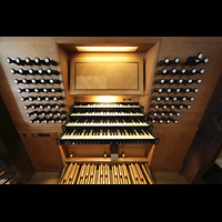 Lbeck, St. Jakobi (Positiv), Spieltisch der groen Orgel perspektivisch