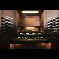 Lbeck, St. Jakobi (Groe Orgel), Spieltisch der kleinen Orgel