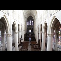 Châlons-en-Champagne, Cathédrale Saint-Etienne, Ansicht von der Orgelempore in dir Kirche
