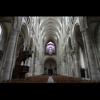Soissons, Cathédrale Saint-Gervais et Saint-Protais, Hauptschiff in Richtung Orgel