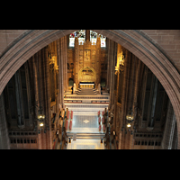 Liverpool, Anglican Cathedral (Hauptorgelanlage), Blick vom Kuppelumgang zur Orgel