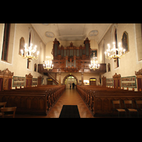 Monsviller, Notre-Dame de l'Assomption, Innenraum in Richtung Orgel