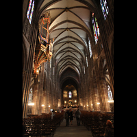 Strasbourg (Straßburg), Cathédrale Notre-Dame - Münster (Chororgel), Hauptschiff in Richtung Chor