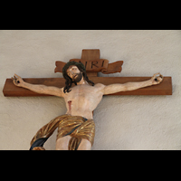 Freudenstadt, Evangelische Stadtkirche (Chororgel), Mittelalterliches Kreuz - Ansicht von vorne (sterbender Christus)