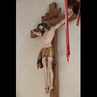 Freudenstadt, Evangelische Stadtkirche (Hauptorgelanlage), Mittelalterliches Kreuz - Ansicht von vorne (toter Christus)