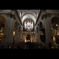 Paris, Saint-Louis en l'Ile (Chororgel), Innenraum in Richtung Orgel