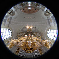 Dresden, Frauenkirche, Gesamtansicht Orgel und Kuppel
