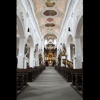 Bamberg, Pfarrkirche Unserer Lieben Frau, Innenraum in Richtung Chor