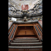 Bamberg, Pfarrkirche Unserer lieben Frau, Blick vom Spieltisch nach oben