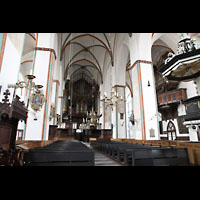 Lübeck, St. Jakobi (Große Orgel), Innenraum in Richtung Hauptorgel