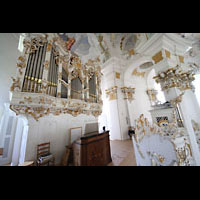 Steingaden - Wies, Wieskirche - Wallfahrtskirche zum gegeißelten Heiland, Orgel und Spieltisch