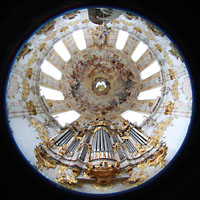 Ettal, Benediktinerabtei, Klosterkirche (Winterkirche), Orgel und Kuppel