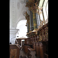 Irsee, Ehem. Abteikirche, Orgel mit Spieltisch
