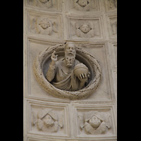 Trogir, Katedrala, Kassettendecke der Kapelle des Heiligen Johannes - Figurendetail
