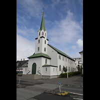 Reykjavík, Fríkirkja, Außenansicht seitlich