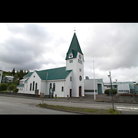 Hafnarfjörður (Hafnafjördur), Kirkja (Romantische Orgel), Außenansicht seitlich