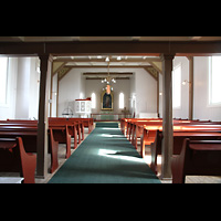 Honningsvåg (Honningsvag), Kirke (Interimsorgel), Innenraum in Richtung Chor