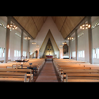Vardø, Kirke, Innenraum in Richtung Chor