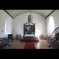Brønnøysund (Brönnöysund), Kirke (Kleine Orgel), Innenraum in Richtung Chor