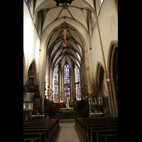 Thann, Église Collégiale, Innenraum / Hauptschiff in Richtung Chor